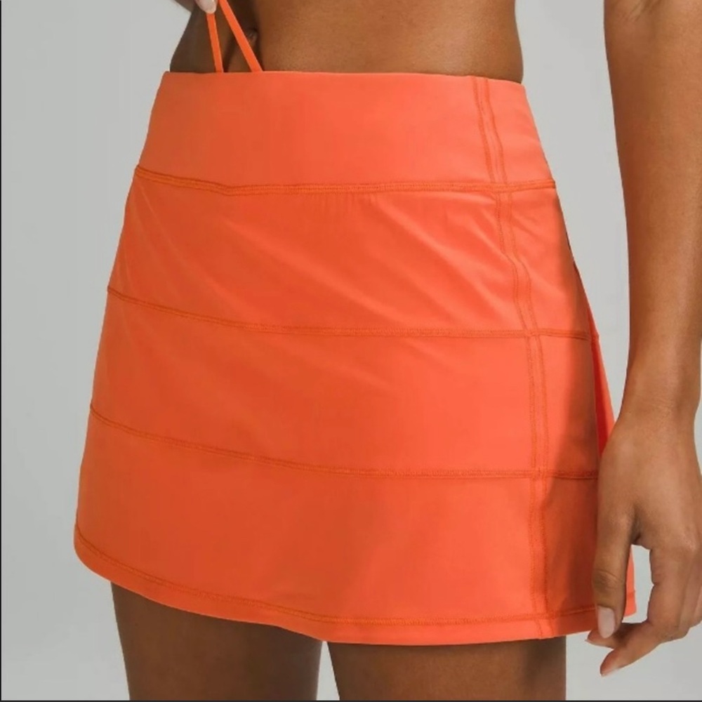 lululemon pace rival mr skirt orange size 6